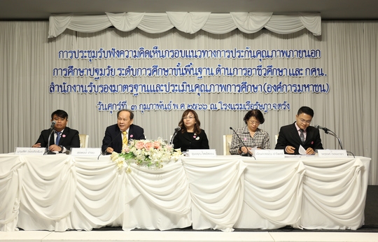 การประชุมรับฟังความคิดเห็นกรอบแนวทางการประกันคุณภาพภายนอก ครั้งที่ 1 ประจำปีงบประมาณ พ.ศ. 2566